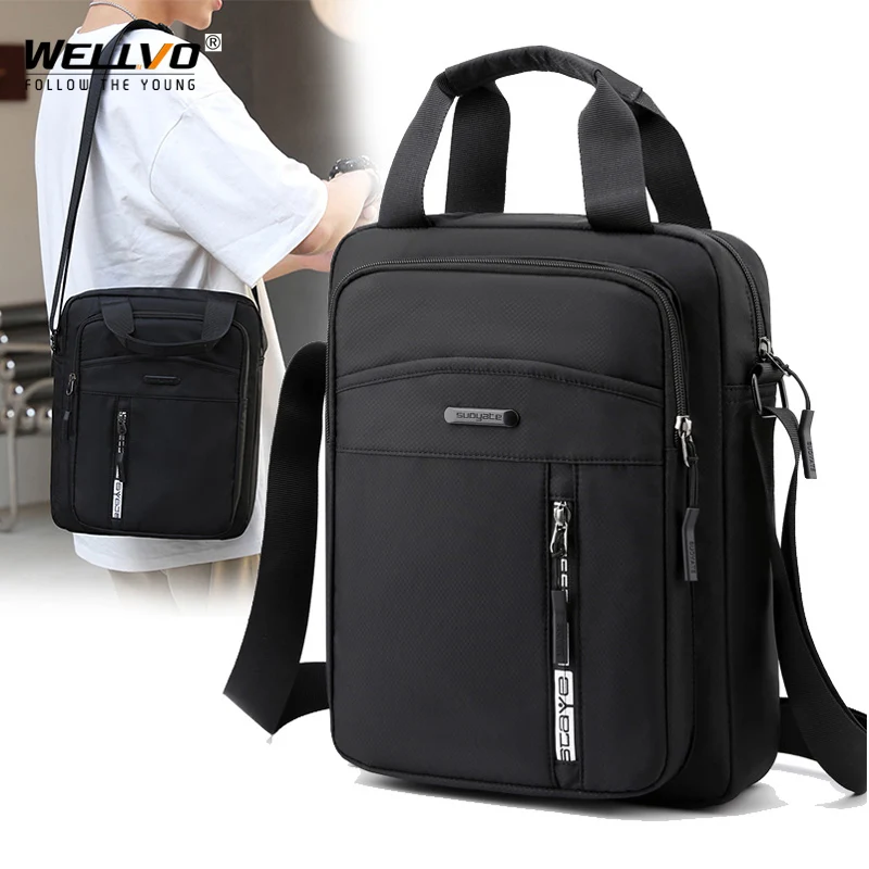 Men\'s Shoulder Handbag Fashion Solid Business Satchel Waterproof Messenger Crossbody Bag Male Sling Flap Bolsa High Quality X56C