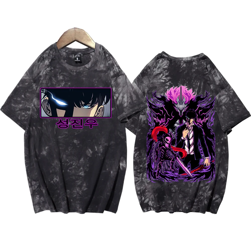 Solo Seveling Anime Tie Dye Shirts Summer Casual T-shirt