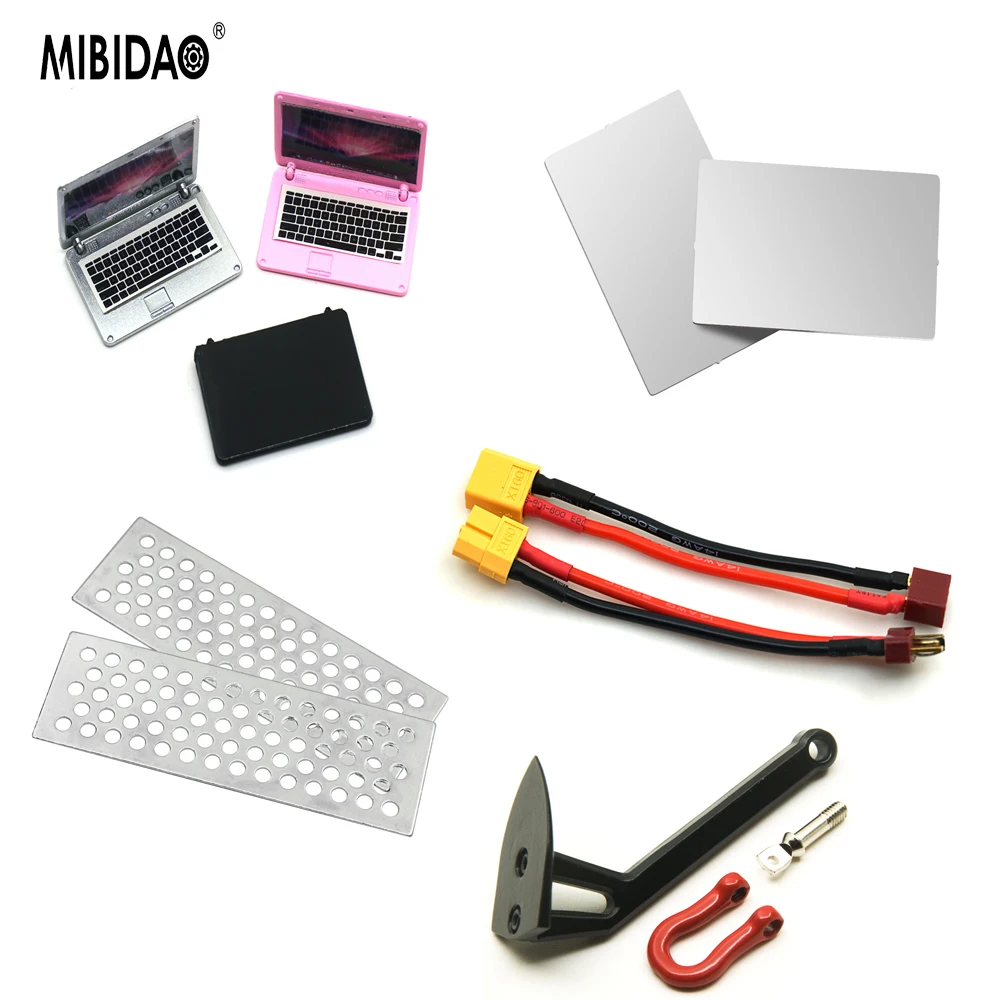 MIBIDAO Simulation Decorative Winch anchor Mini Bottles Rearview mirror for 1/10 RC Car TRX4 TRX6 Axial SCX10 DIY Accessories