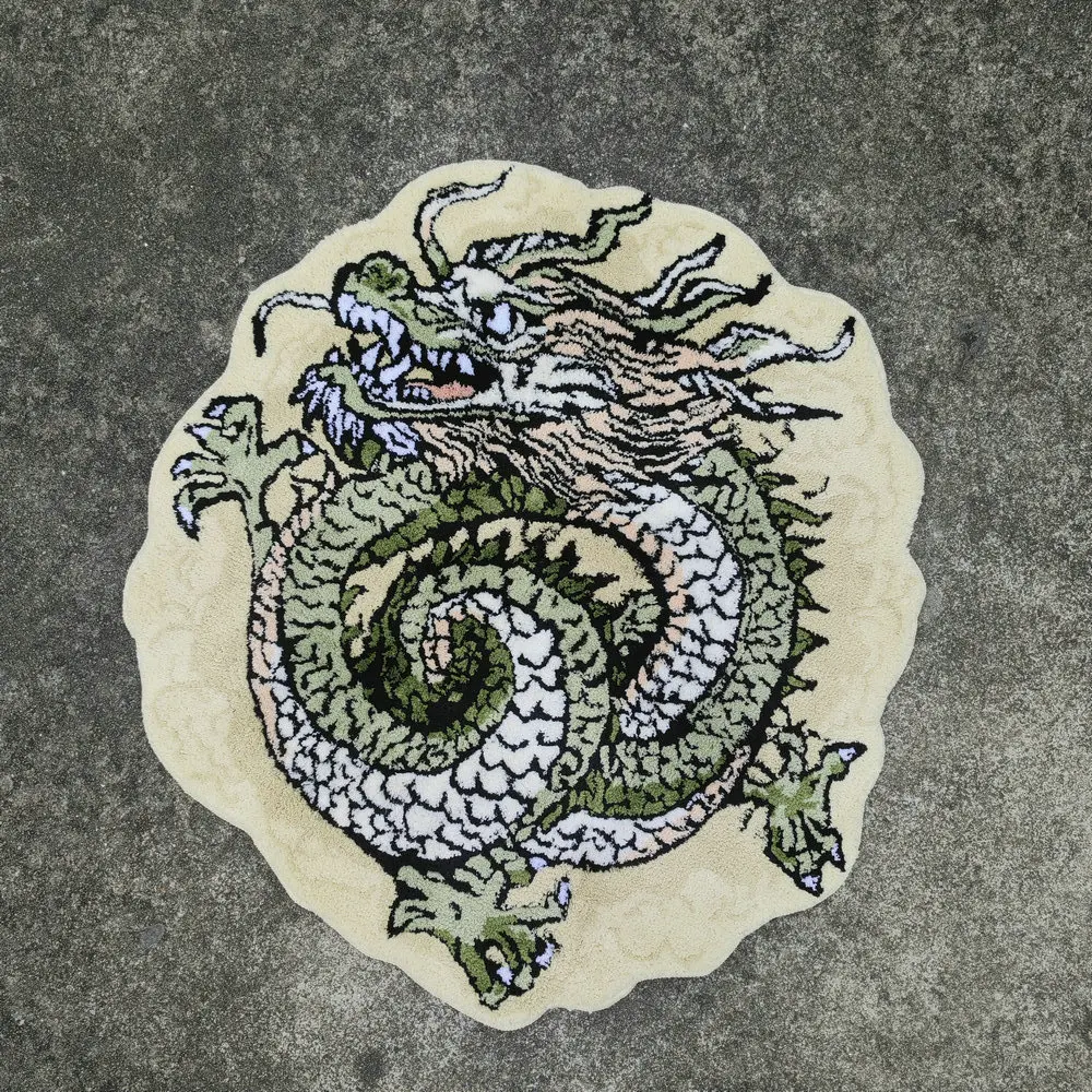 

Dragon Handmade Tufted Rugs Soft Plush Carpet for Living Room Bedroom Home Decor Non-slip Bedside Foot Pad Bath Floor Mats