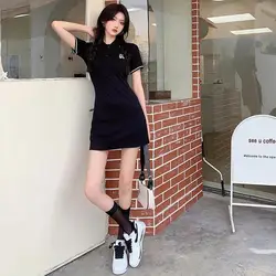 Women's Dress Tshirts Female Dresses 2025 Fairy Clothing Tight Short Kawaii Shirt Bodycon Mini Cute Aesthetic Xxl Fashion X Xl G