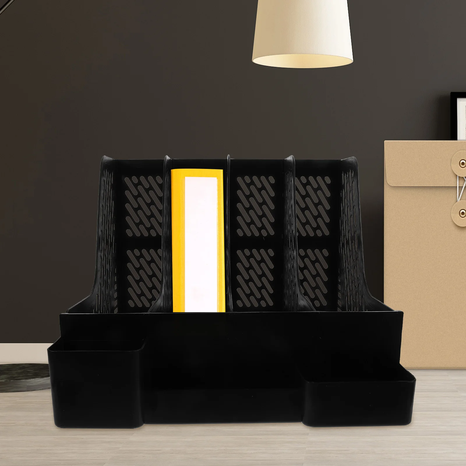 

1Set A4 File Organizer Desktop Storage Rack Modern Design Document Holder Multi-Grid Cubbyhole Book Magazine Sorter Study