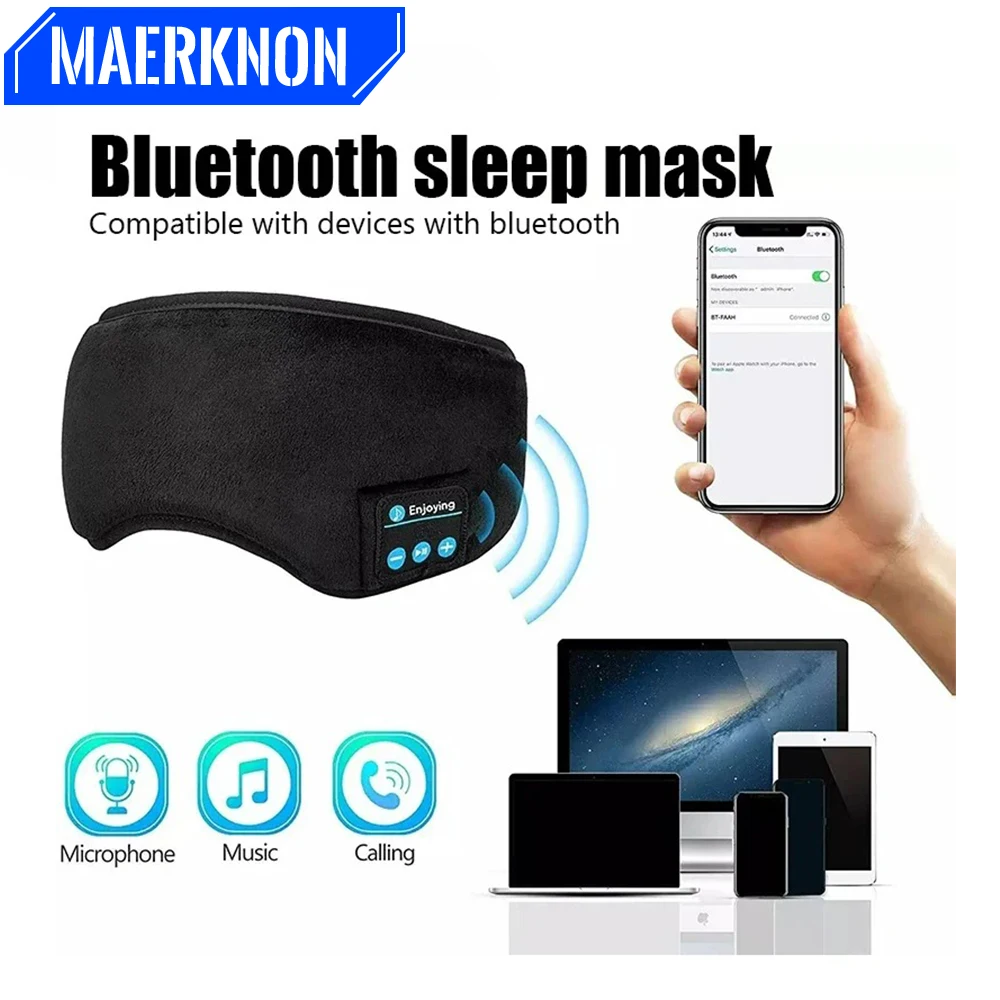 Sleep Headphones Bluetooth Eye Mask Wireless Sleep Artifact Breathable Blackout Mask HD Hi-Fi Sound Headphone for Air Travel