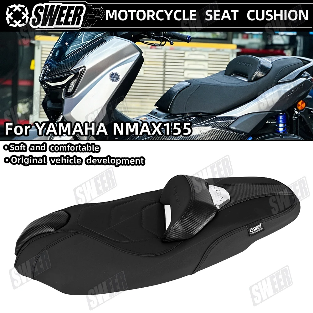 

﻿Motorcycle Seat Cushion Compatible With Yamaha NMAX155 2025 Modified Waist Design Waterproof Comfortable Anti Slip Seat Pad