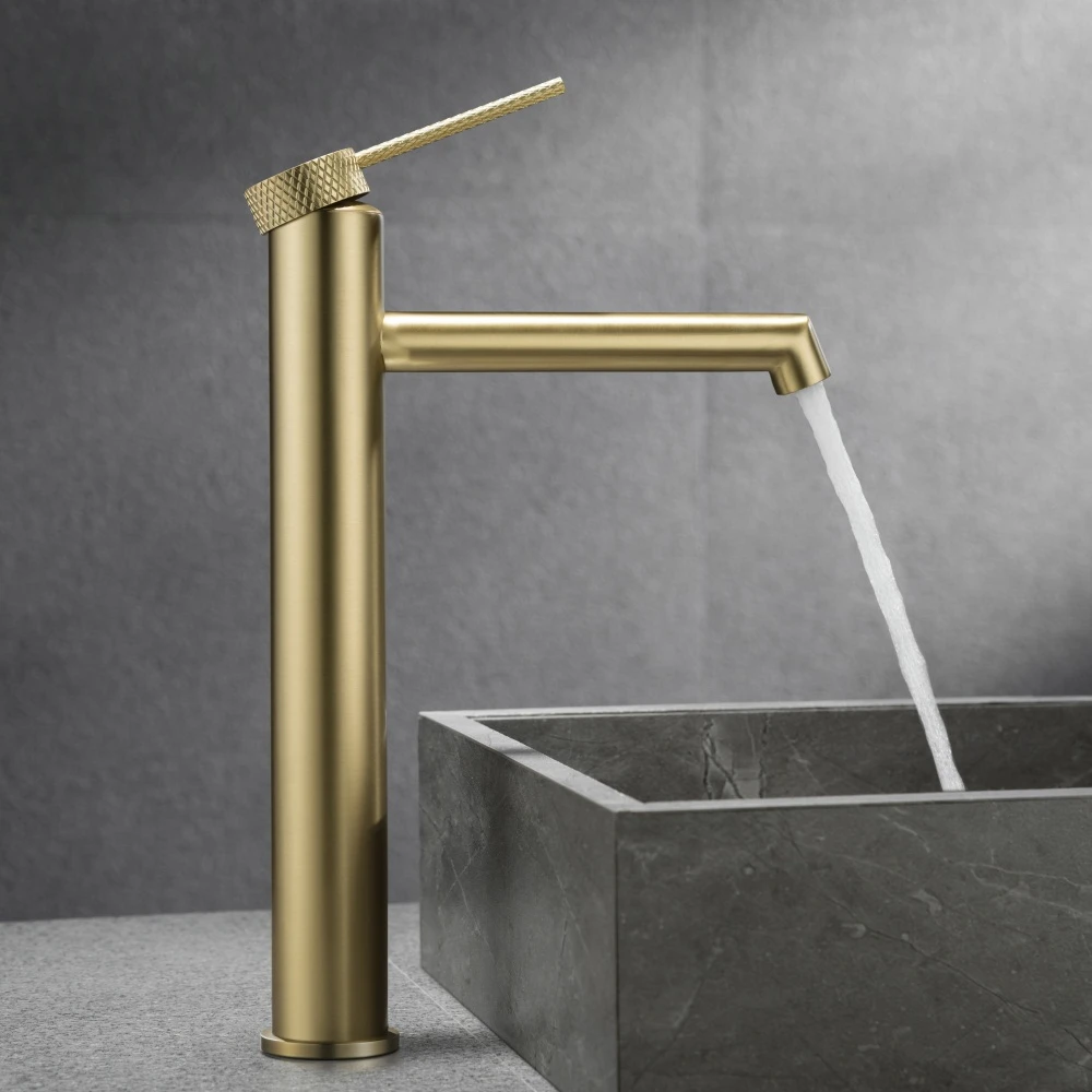 

Popular design Luxury Brass Bathroom sink faucet Cold hot Basin mixer Tap Tall one Hole one Handle Bathroom faucet Good quality