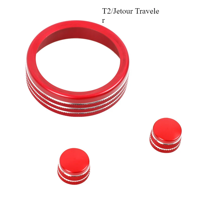 

For Jetour T2 Alloy Control Knob Covers Set - Premium Metal Gear Shift & Dashboard Knob Trim Rings (AC/Drive Mode/Shift Knob)
