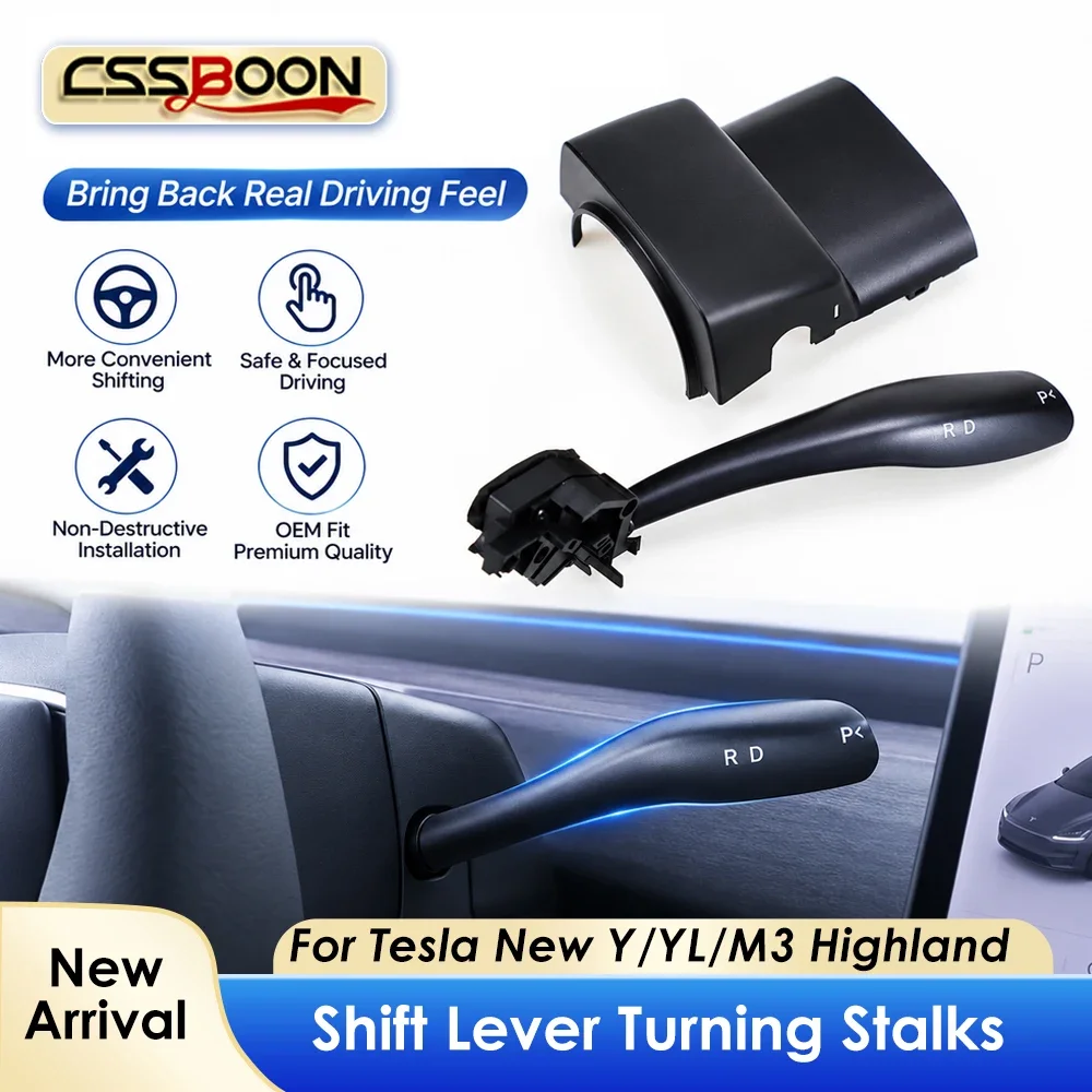 Gear Shift Stalk Lever for Tesla New Model Y Juniper 2025 2026 Steering Column Gear Selector OEM Style Replacement