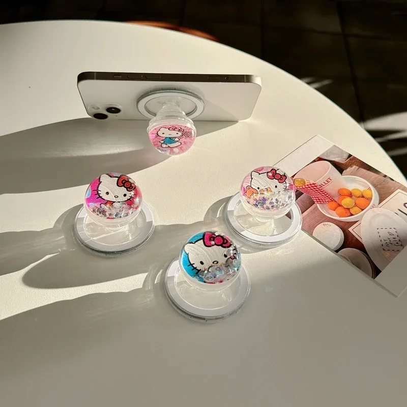

Милый Sanrio Hello Kitty для Magsafe, магнитный чехол для телефона Griptok Grip Tok, подставка для iPhone, складной чехол для беспроводной зарядки, держатель