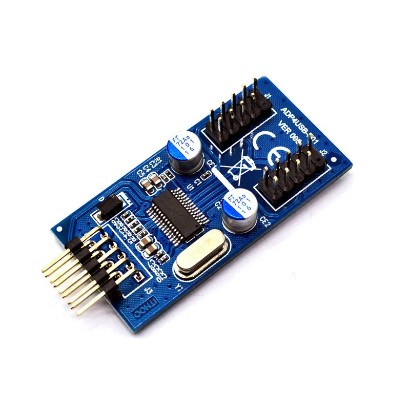 Motherboard 9Pin USB Header To 2 Male Adapter Card USB2.0 9Pin To Dual 9Pin Connector Splitter