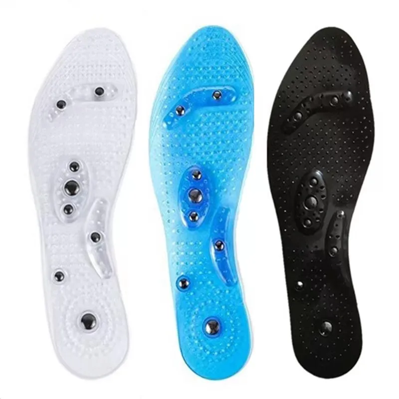 Unisex Magnetic Massage Insoles Foot Acupressure Shoe Pads Therapy Slimming Insoles  for Weight Loss Transparent  Foot massage