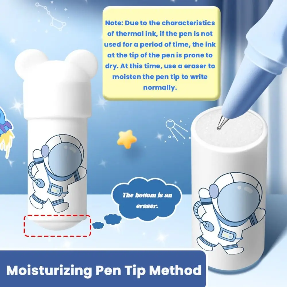 2PCS Cartoon Capyabra Erasable Pen Quick Drying Pen Holding Posture Correction Fountain Pen Blue Ink Writing Tool School Office