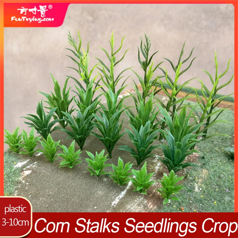 10pcs Miniature simulation corn seedlings corn straw micro landscape decoration green plant model scale train railway layout