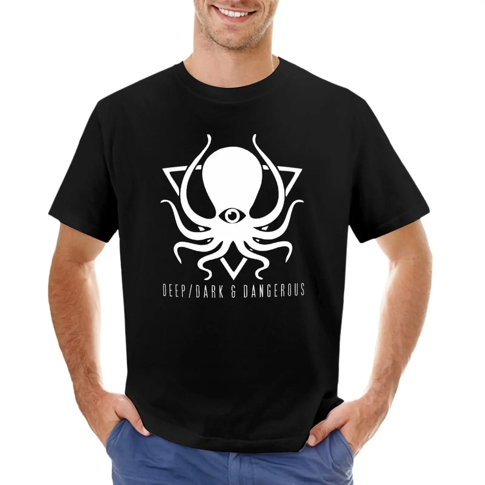 

deep dark dangerous DDD octopus logo T-Shirt graphic t shirt vintage cute tops plus size tops oversized t shirts for men