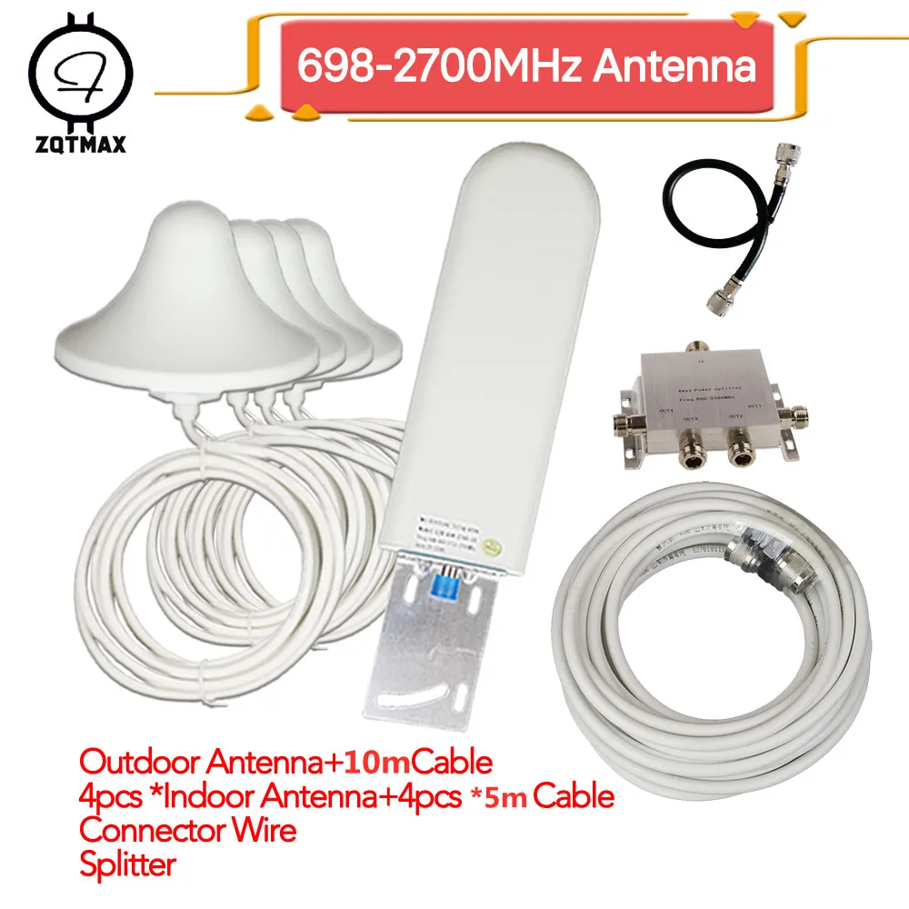 

ZQTMAX 1 to 4 Communication Antenna Splitters For 700 800 850 900 1700 1800 1900 2100 2600 Signal Booster UMTS LTE Data Repeater