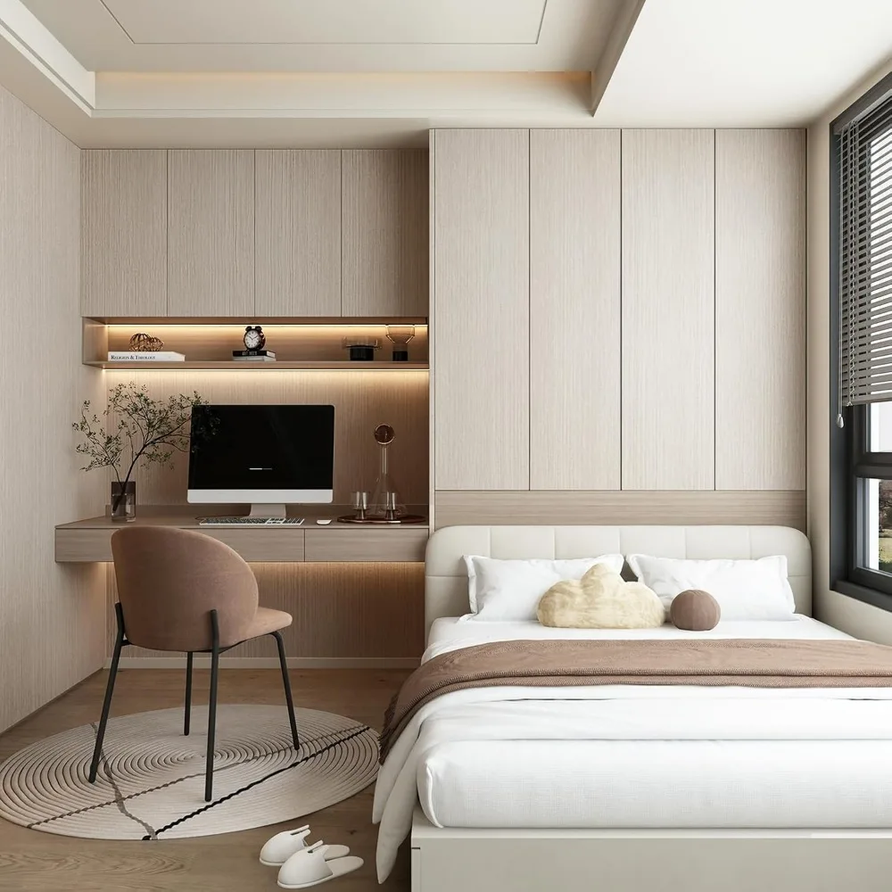 31x354 ورق جدران من الخشب البيج قابل للتقشير واللصق ورق اتصال حديث من الخشب الصناعي مقاوم للماء ورق اتصال ذاتي اللصق من الخشب الخفيف