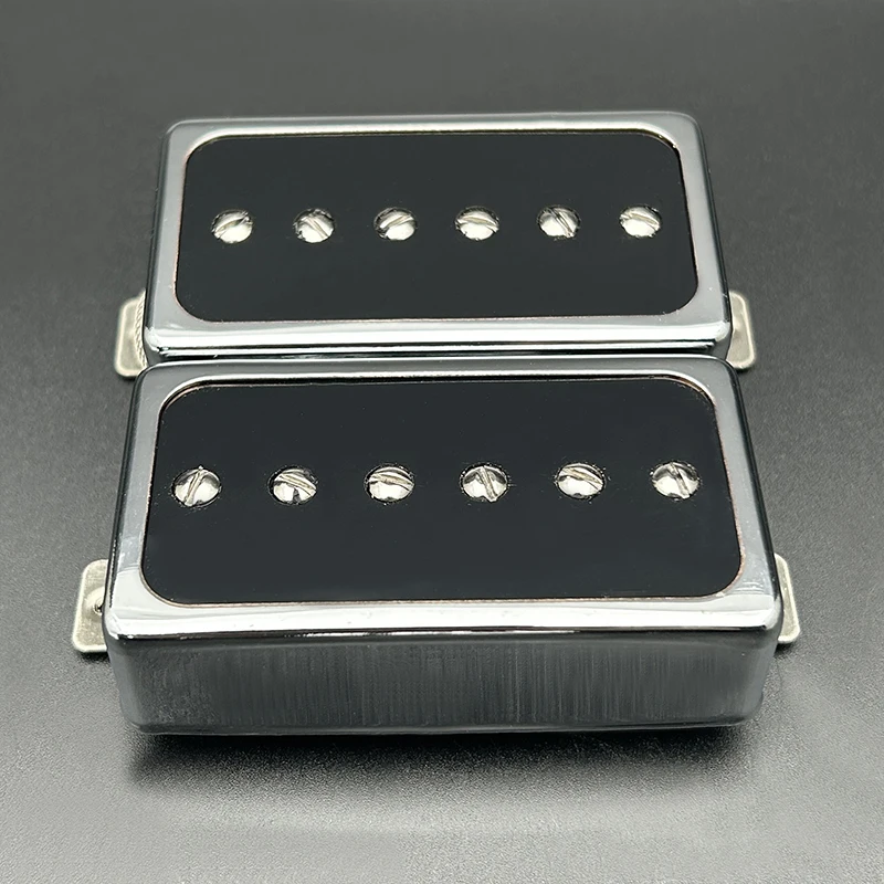 Alnico 5 Single Coil Pickup Humbucker Size White Copper Basepalte 50/52MM for LP Style Guitar Chrome/Gold