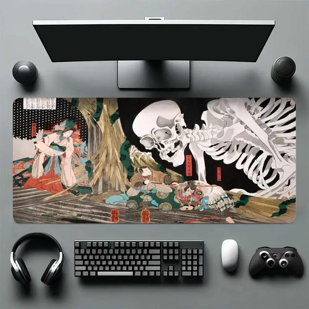 

Japanese skull ghost skull large mousepad rubber non-slip base laptop keyboard pads thickened edge computer office game pad
