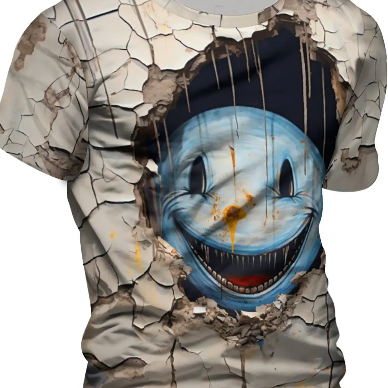 Summer fashion men\'s 3D printed fun graffiti t-shirt suitable for outdoor shopping, daily leisure good