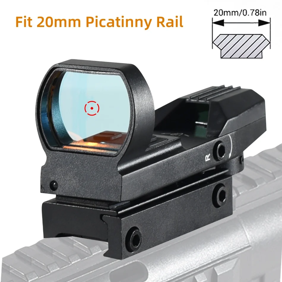 HD101R Red Dot Sight with Type-C USB Rechargeable Sight 4 Reticle Airsoft  Reflex Scopes Tactical Scope For 20mm Rail