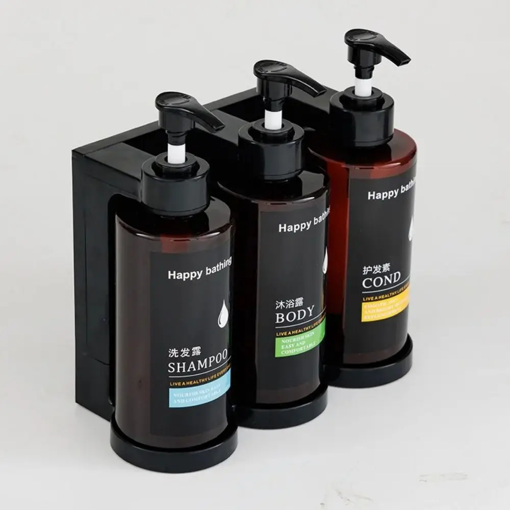 

Wall Mounted Manual Soap Dispensers Hand Press No Punching Bath Lotion Container Refillable Large Capacity Empty Pump Bottle