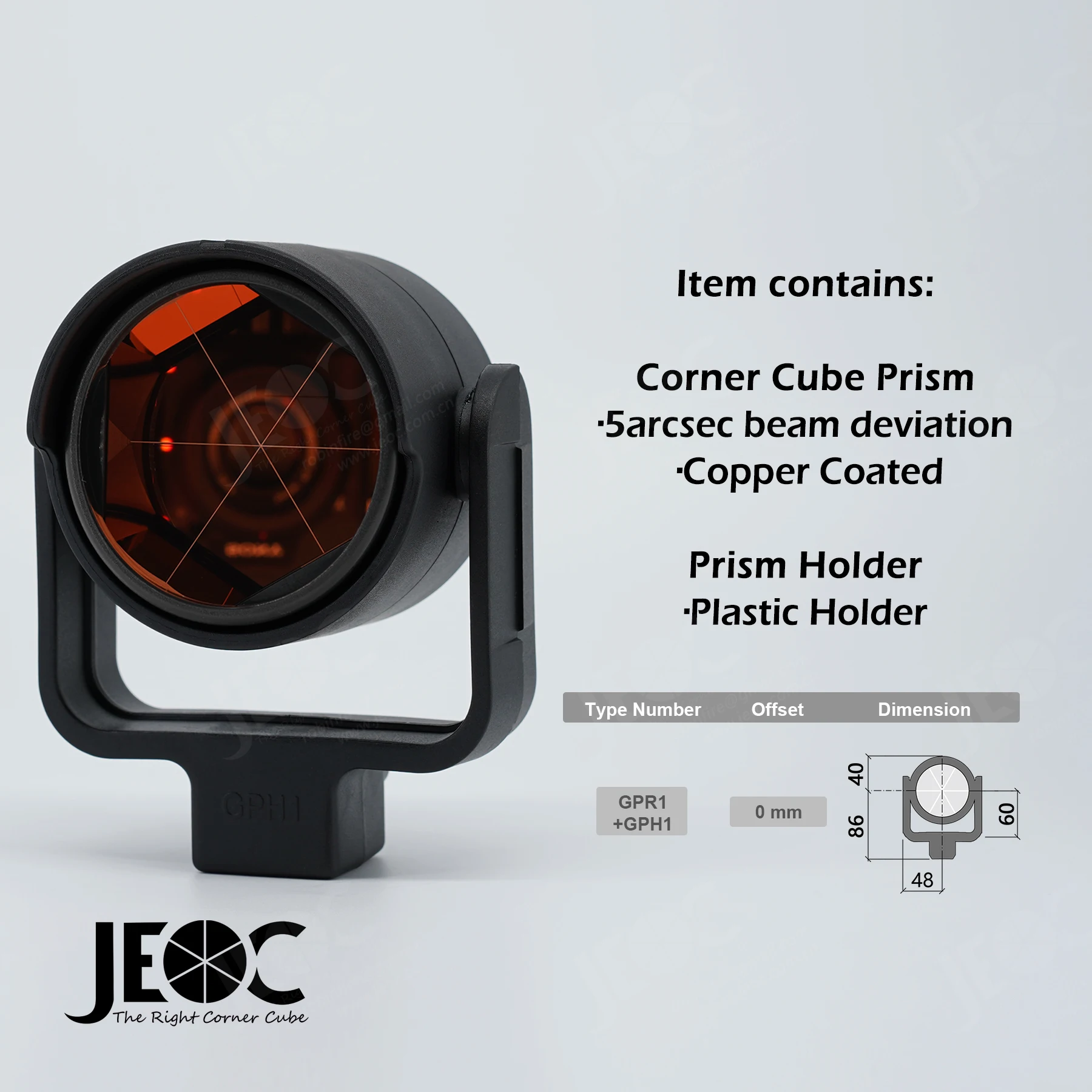 JEOC GPR1+GPH1+GZT4 Reflective Prism, Surveying Reflector for Leica Total Station System Accessories Topography Land