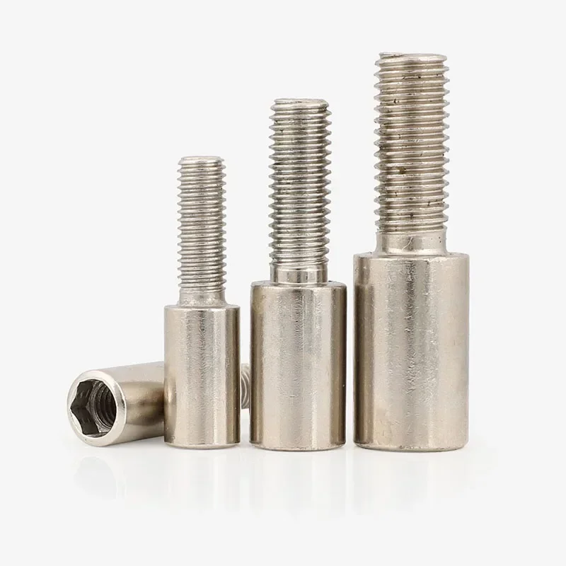 5Pcs M6 M8 M10 M12 Hexagon Socket Bolt Screw Male To Female Spacer Screw Half Thread Bolt Standoff Hardware Tools Fasteners