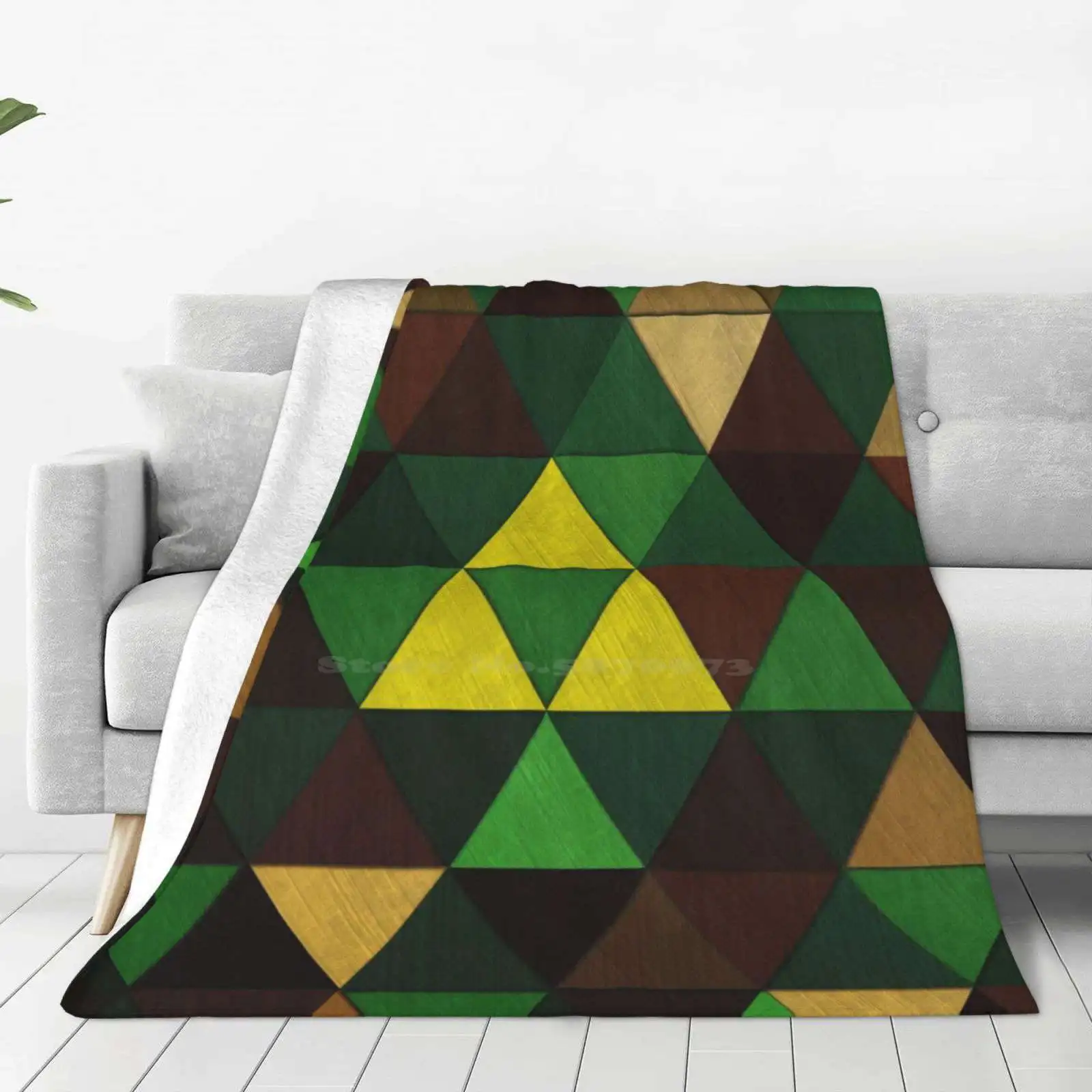 

Triforce Quest Fashion Soft Warm Throw Blanket Abstract Vector Pattern Vibrant Triangle Pyramid Funky Color Colour Link