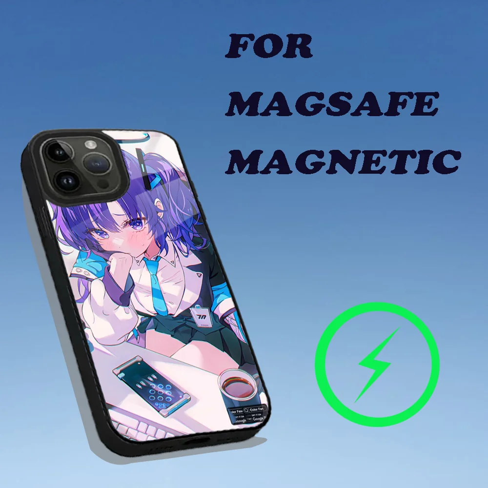 Game Hayase Yuuka Phone Case For iPhone 16,15,14,13,12,11,Plus,Pro,Max Mini Magsafe Magnetic Wireless Charging