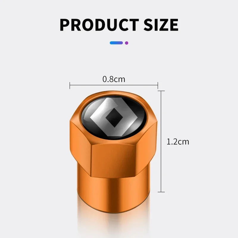 صمام عجلة غطاء غطاء غبار معدني ، إكسسوارات تزيين السيارة ، رينو ، فلوينس ، لاغونا ، خلابة ، خط عرض ، كابتور ، زوي ، 4