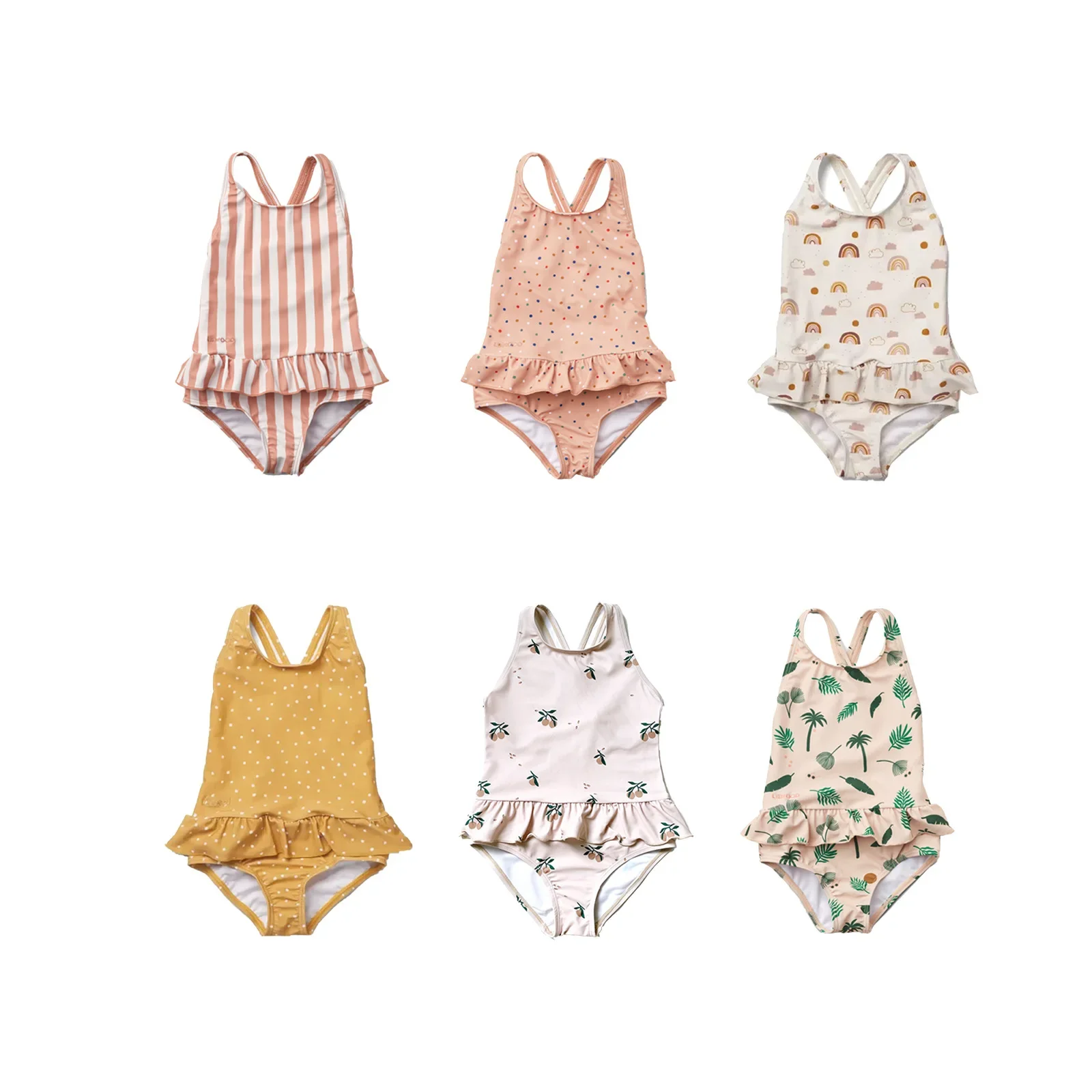 

Kids Swimwear For Girls INS Cute One-Piece Swimsuit Girls Suspender Small And Medium-Sized Children's Hot Spring Resort Clothes