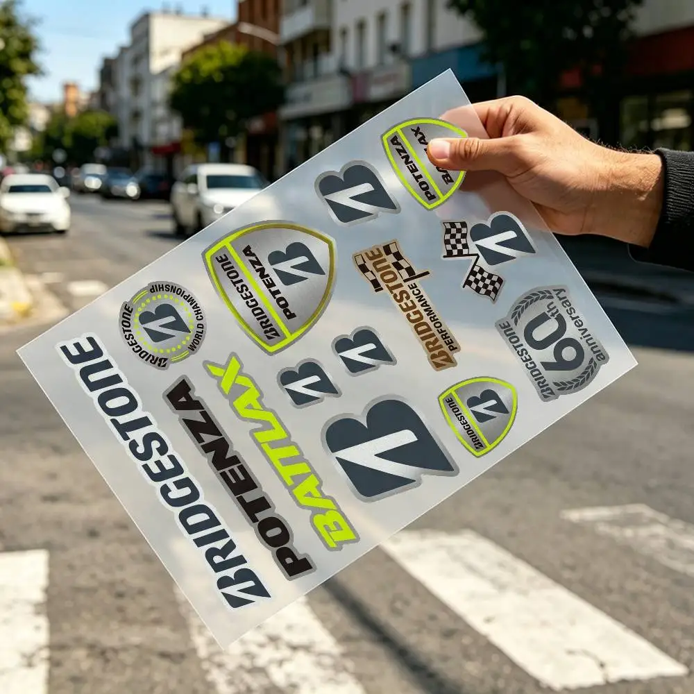 Pegatina Reflectante para Motocicleta Bridgestone, Adhesivo de Seguridad de Alta Visibilidad para Casco, Impermeable, Autoadhesivo, Protector para Conducción Nocturna
