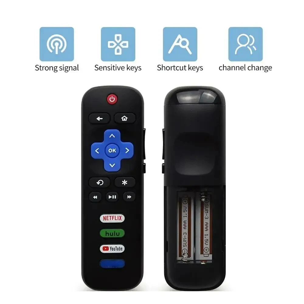 Universal Replace TV Remote Control for Roku Series TV for TCL TV Television Lightweight Infrared Controller With 8 Hot Keys