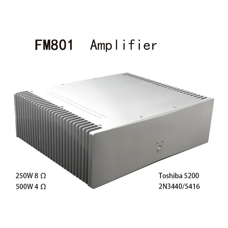 

2023 Balanced Version FM801 Line 250W*2 HiFi Power /Post Amplifier/ Gold Sealing Tube 2N3440/5416/5200 250W/8Ω 500W/4Ω