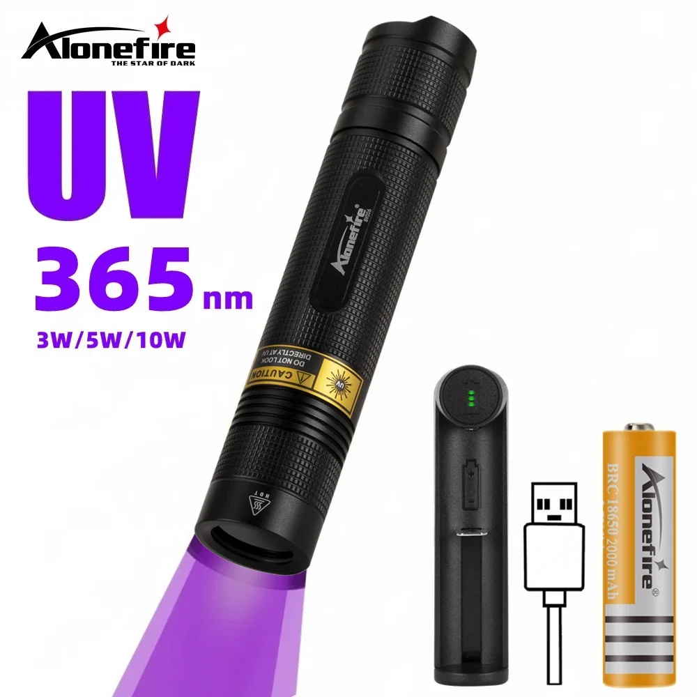 10W Blacklight 365nm UV Flashlight Ultra Violet Ultraviolet Invisible Torch Pets Stain Bed Bug Detector Marker Checker SV006