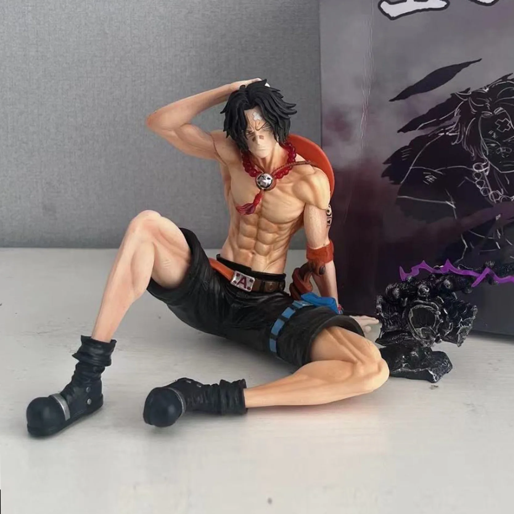 12cm One Piece Ace Anime Figure Portgas D Ace Action Figurine PVC Hassaikai Statue Model Doll Collection Toys Desk Decor Gift