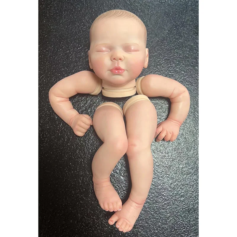 20inch Already Painted Doll Kit Finished Reborn Baby Doll Size Lifelike Soft Touch Flexible finished Doll Parts with Cloth Body