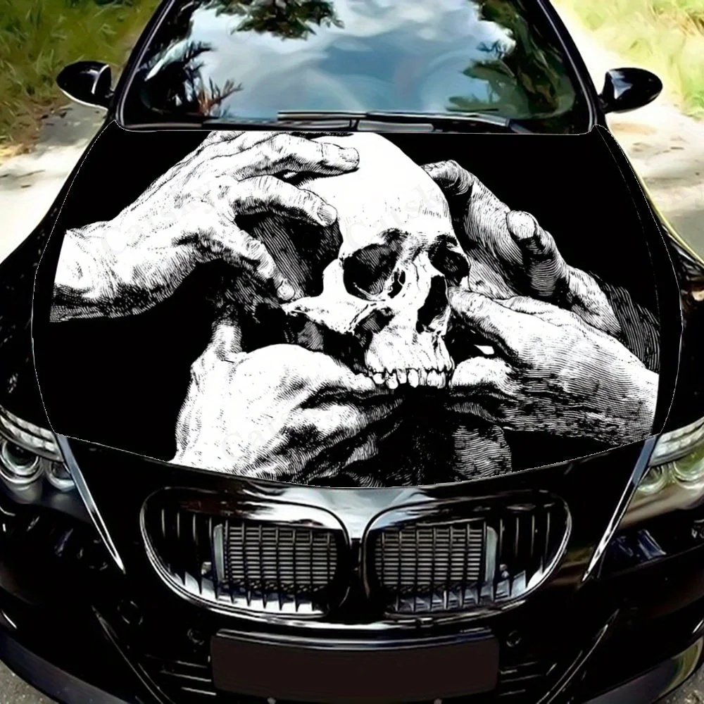 

Cool Skull print,car hood stickers,PVC waterproof Self adhesive car hood sticker,car hood decoration protection stickers,Auto Ac