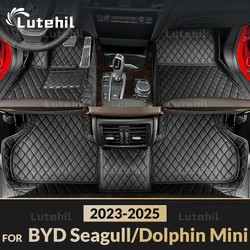 Lutehil Car Floor Mats For BYD Seagull/Dolphin Mini 2023 2024 2025 Carpet Cover Interior Accessories Protective Pad Parts