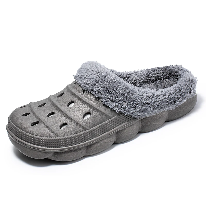 

Men's and Women's Model Waterproof EVA Warm Fur Wrapped Slippers for Household Use Cotton Shoes Fur Slides Plush Winter Slippers