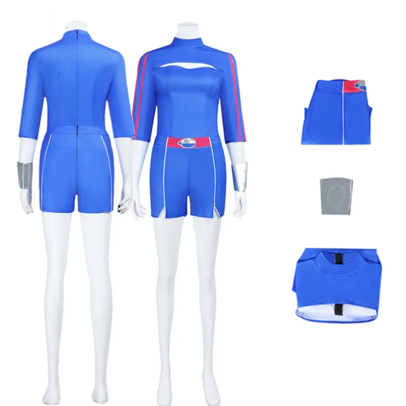 

Костюм для косплея Zombies 2025 Addison Fantasia для взрослых и женщин, синий топ, браслет, шорты, наряды с поясом, карнавальный костюм на Хэллоуин