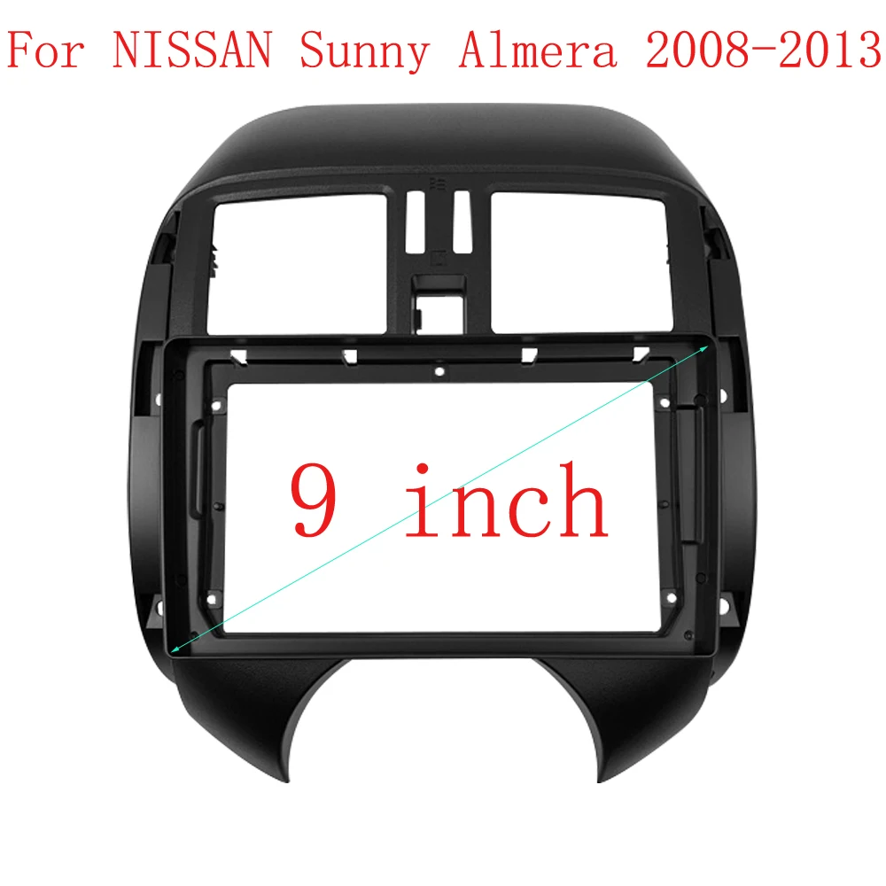 9 Inch Car Fascia For NISSAN Sunny Almera 2008-2013 Double Din Car dvd Fascias Frame Audio Fitting Adaptor Facia Panel Dashboard