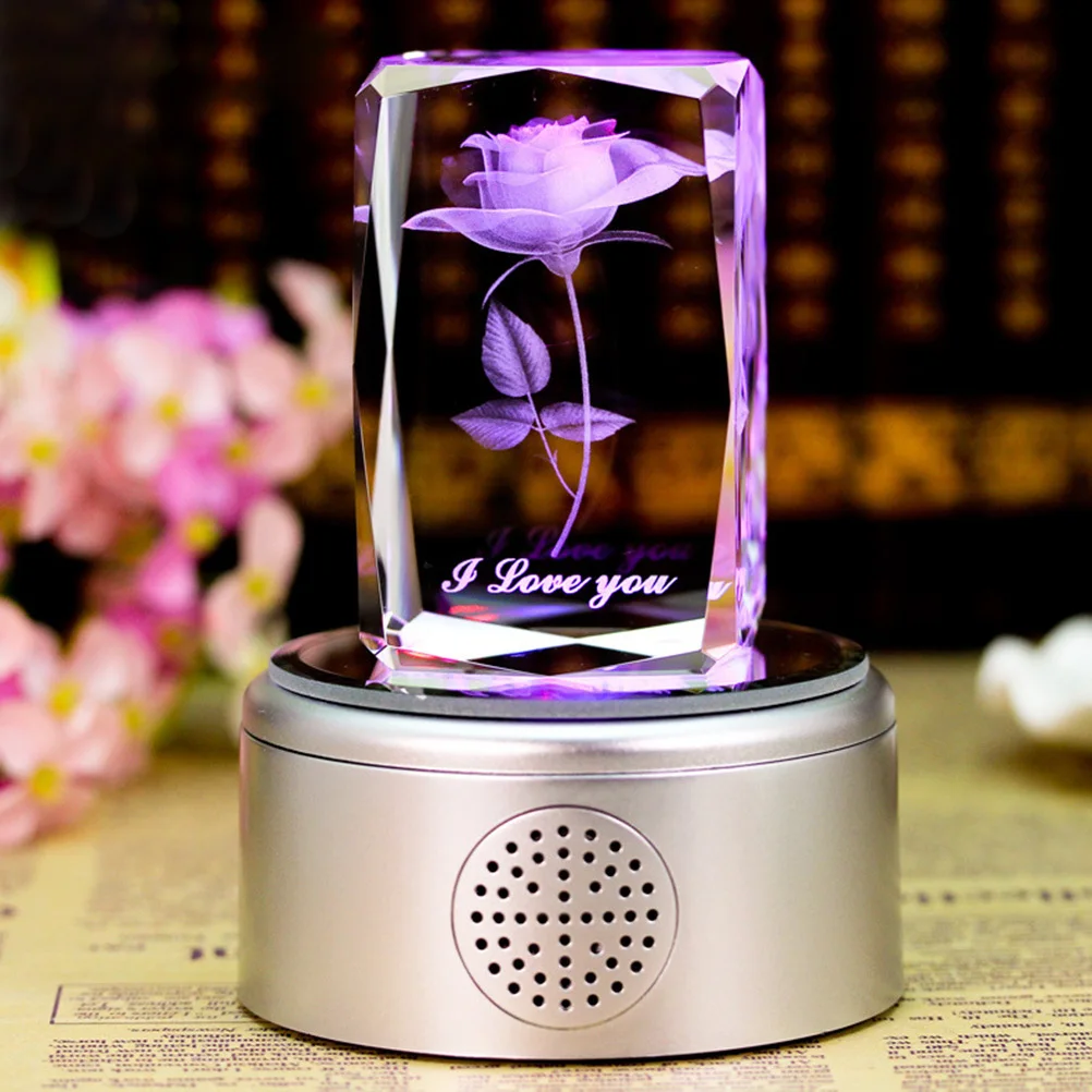 

Handmade Crystal Glass Rose 3D Engraved Decoration Prismatic Sunlight Rainbows Energy Home Harmony Ideal Gift Lovers Collectors