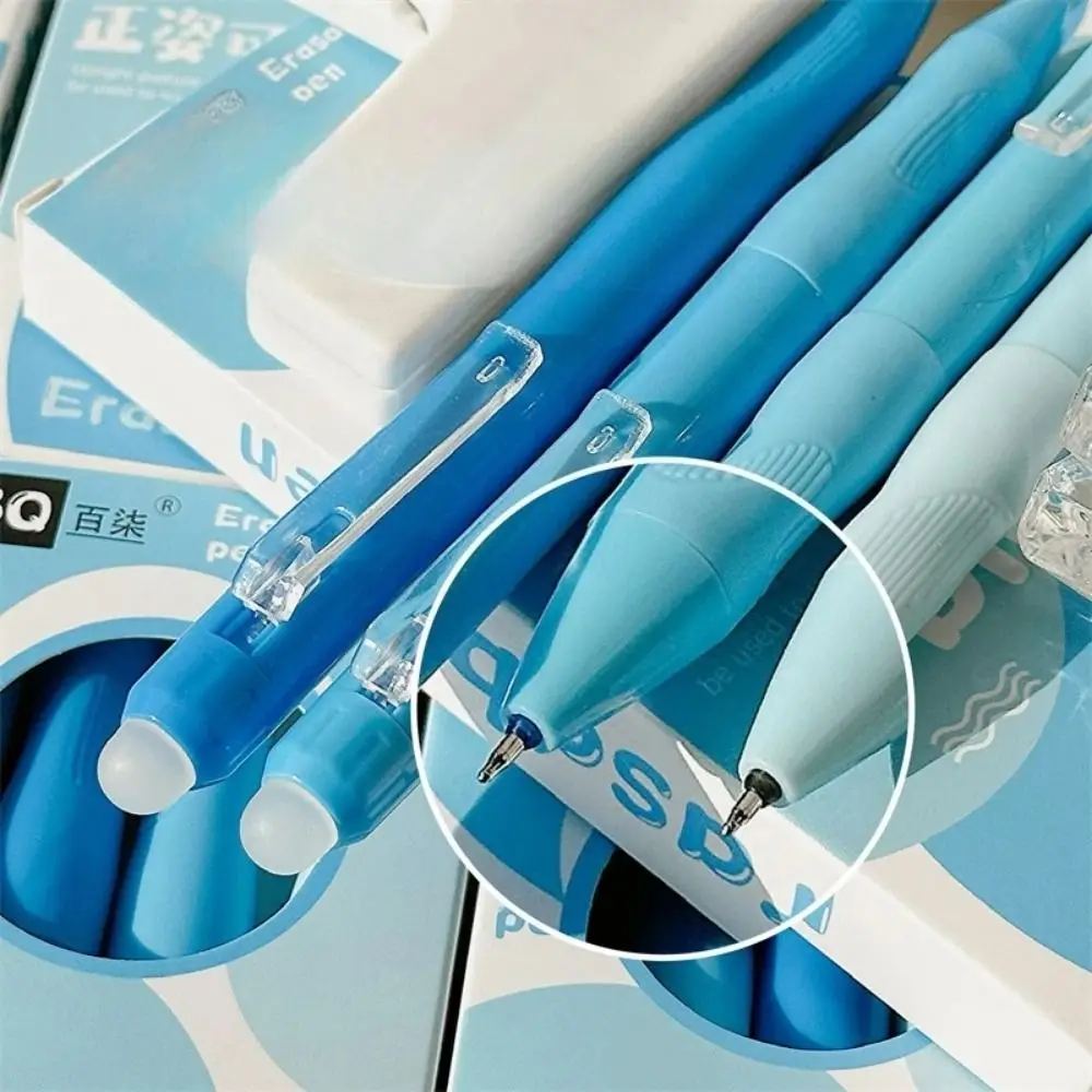 

4Pcs/Pack Blue/Black Ink Erasable Gel Pens 0.5mm ST Nib Quick-Drying Neutral Pen Stationery Smooth Writing Students Writing Pen