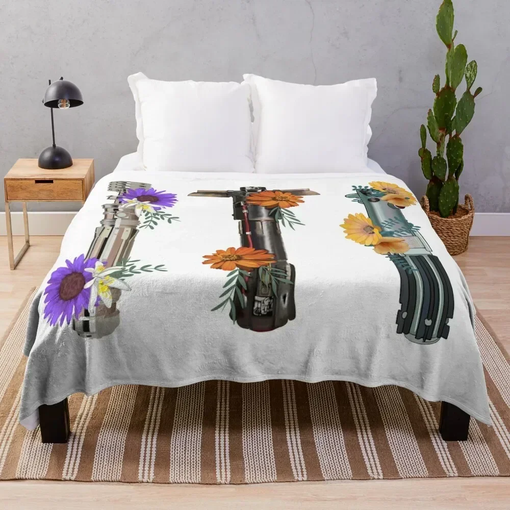

Lightsaber flower collection Throw Blanket Fuzzy Plush Throw Blanket for Sofa Chair
