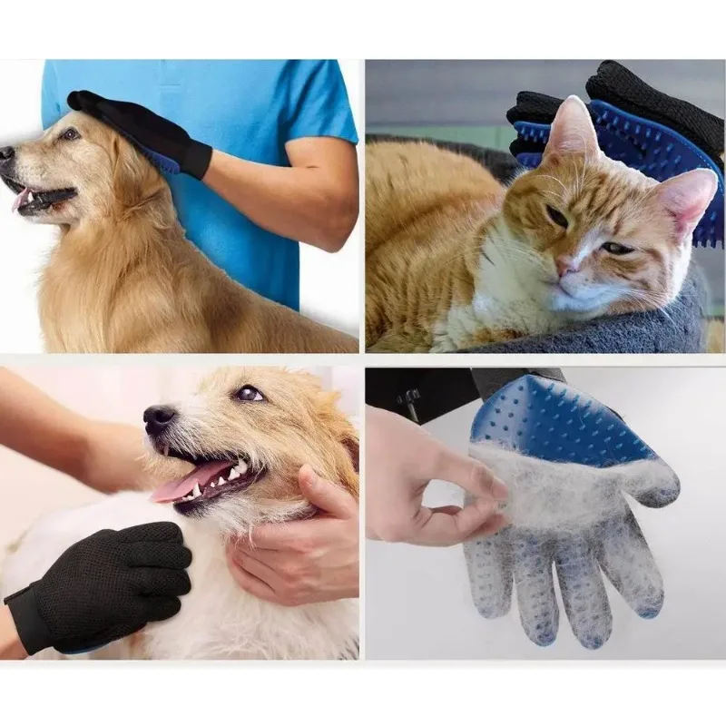 Pet Grooming Hair Removal Brush Gloves Clean Cats Pet Products Animal Cat Grooming Glove Massage Supplies Removes Home Garden