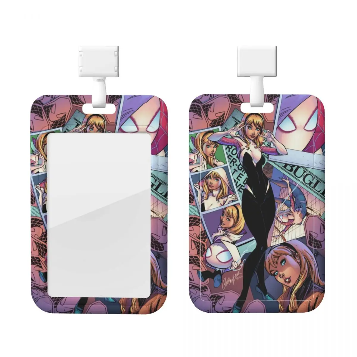 

Custom Gwen Stacy Spiderman Credit Card Holders Neck Strap Lanyard ID Badge Card Holder For Hospitals Nurse Card Holder