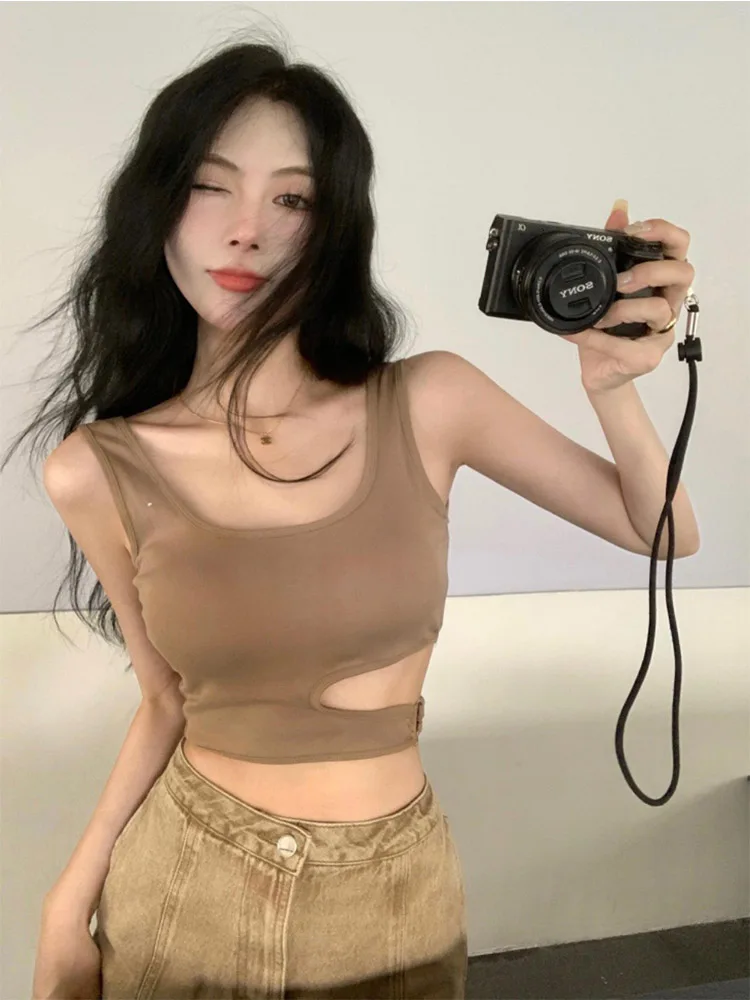 Sexy crop top, off-shoulder hemdje, ingebouwd bh-vest voor dames, mouwloos damesvest, hot selling