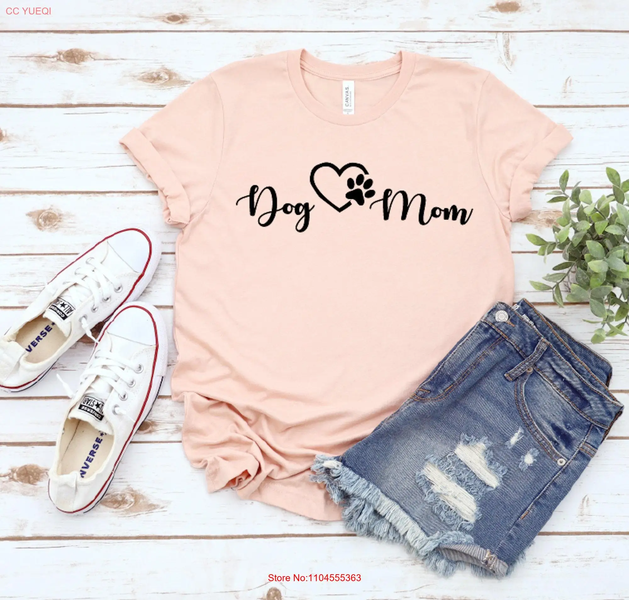 

Футболка Dog Mom Lover с именами День матери Mama на длинные или короткие рукава