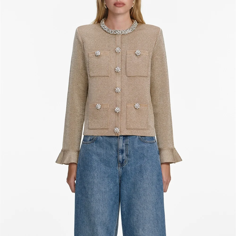 

Рукава с рюшами, ромбовидный узор, женский топ, футболка, корсет, круглый вырез, модная рубашка, женский пуловер Y2K New 2026.