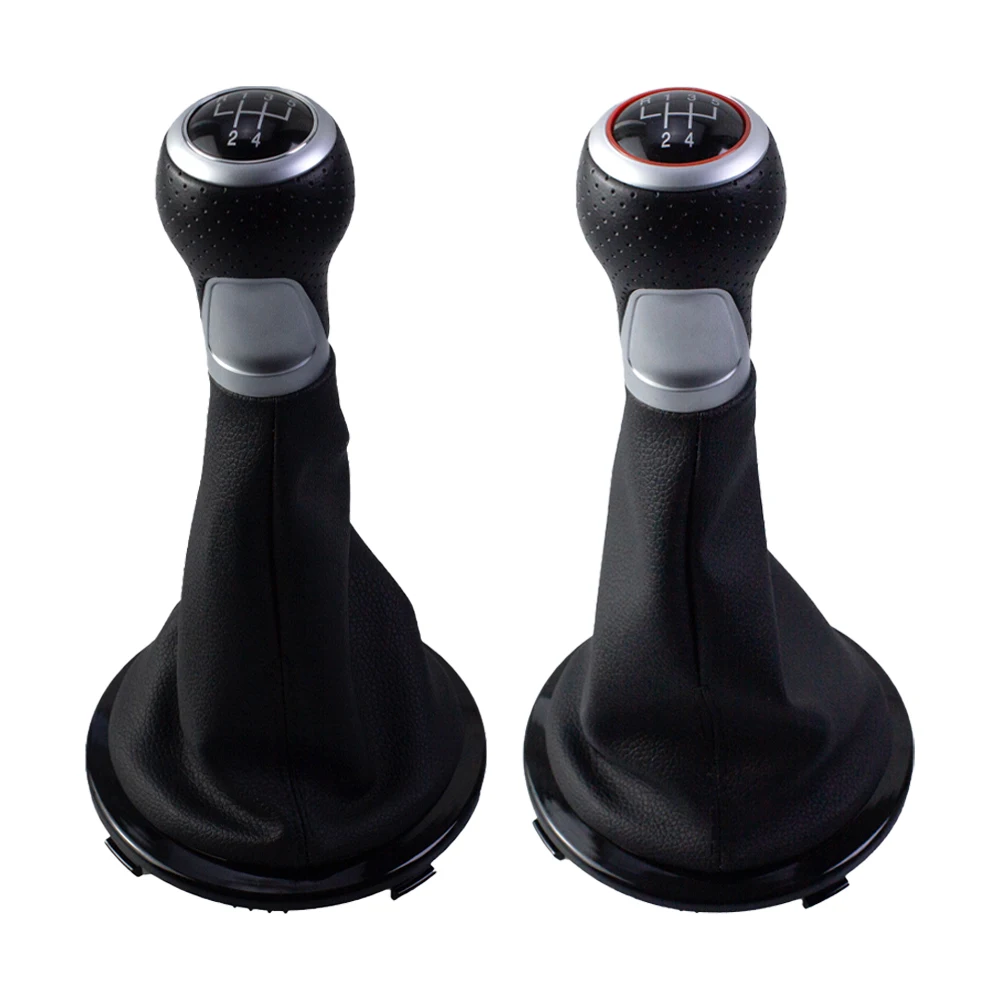 Penna per leva del pomello del cambio in pelle a 5 velocità per Volkswagen GOL G4 G5 Accessori per auto Ghetta Copri bagagliaio linea rossa